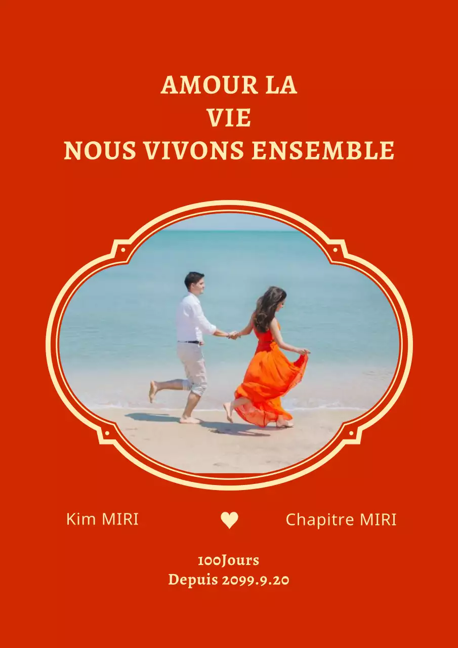 Couverture de livre photo de couple moderne en rouge