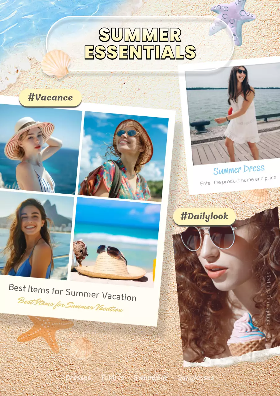 Tropical Summer Proposal in Beige and Light Blue