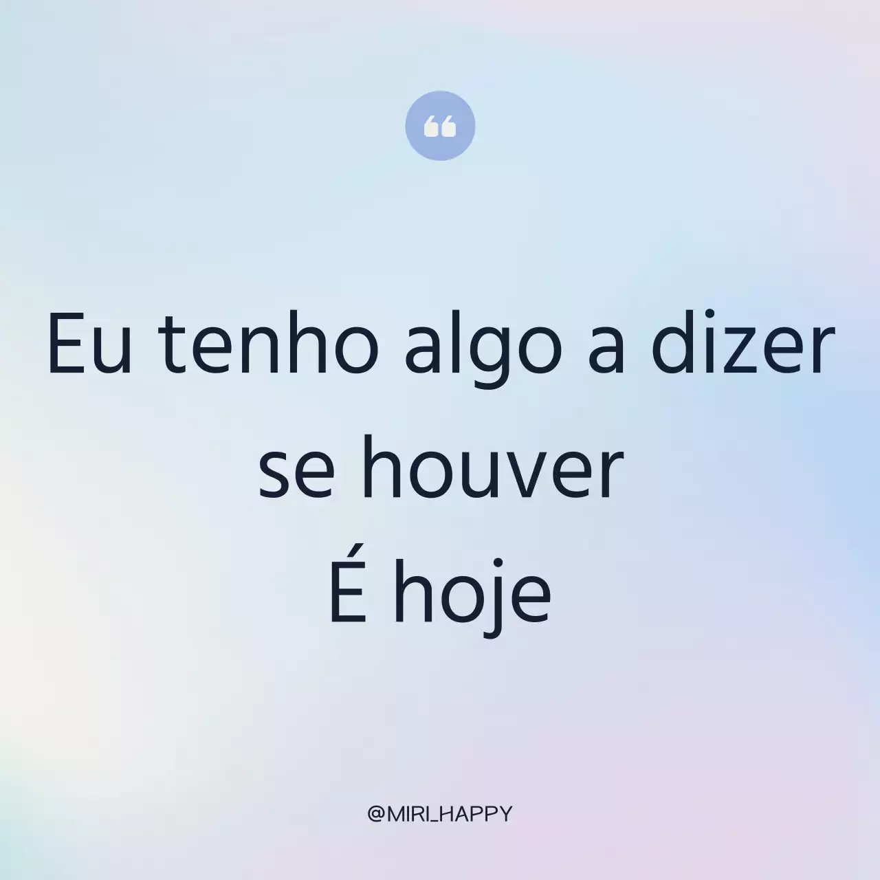 Um simples post com sentimentos em azul claro e roxo