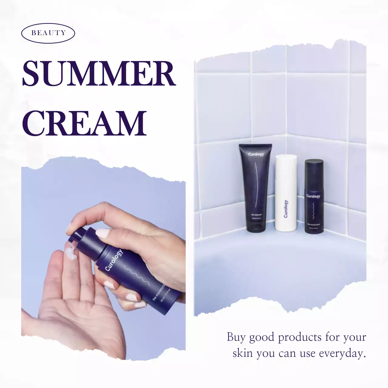 Purple Modern Skincare Promotion Social Media Post