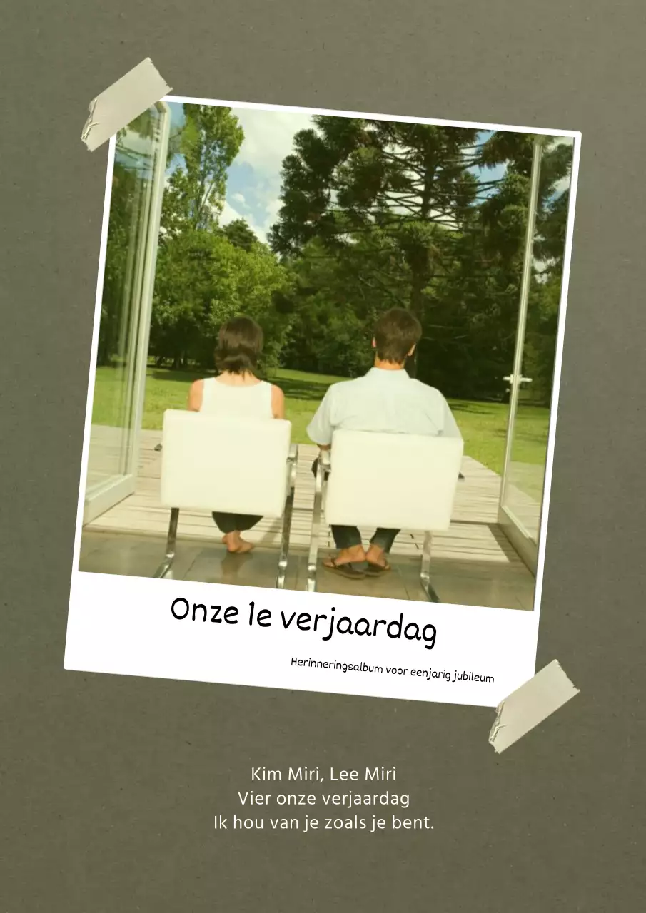 Vintage albumhoes voor koppel in kaki