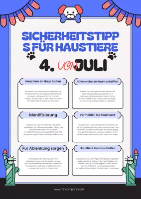 Sicherheitstipps für Haustiere zum vierten Juli in Blau und Rot erklärt