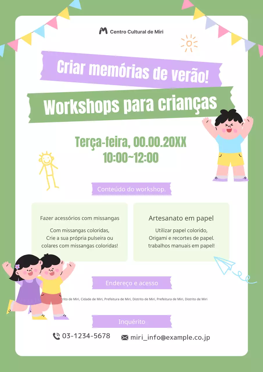 Promover o início do ano e os meticulosos ateliers de férias de verão de Bora
