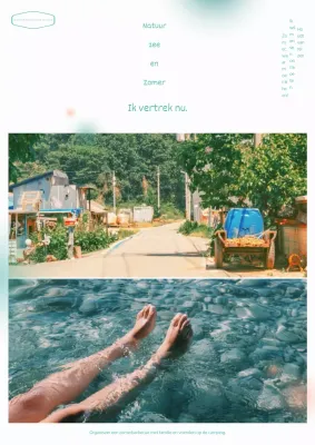 Publiciteit voor eenvoudige mintkleurige reisproducten.