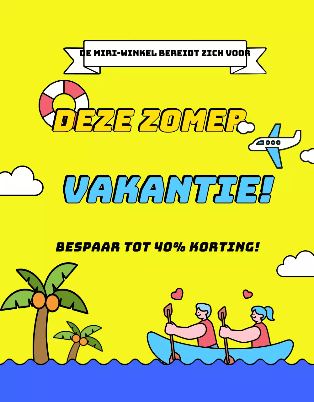 Promoot de verkoop van gele en blauwe zomerartikelen