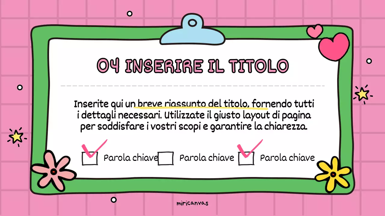 Una simpatica promozione educativa rosa e verde
