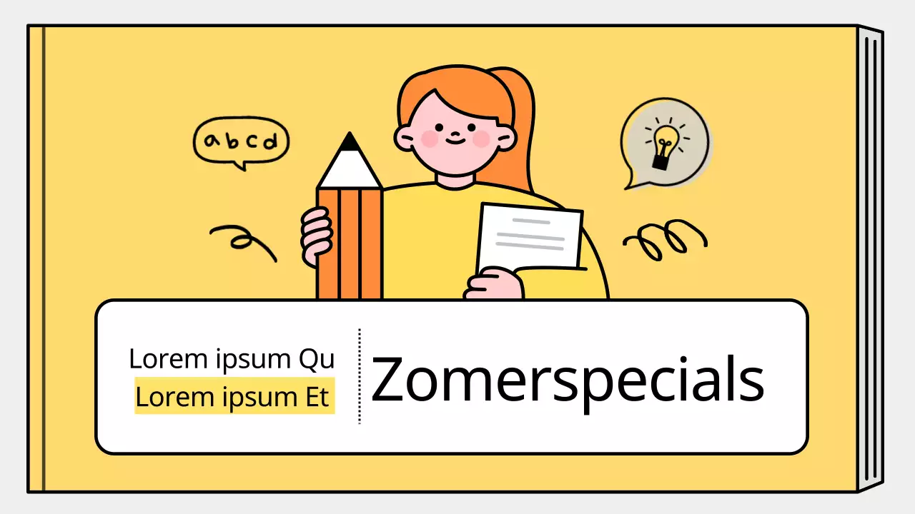 Een eenvoudig geel-blauw lesplan voor de zomervakantie