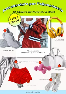 Proposta di tuta da ginnastica rétro nei colori fluo e celeste