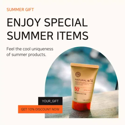 Beige Modern Summer Promotion Social Media Post