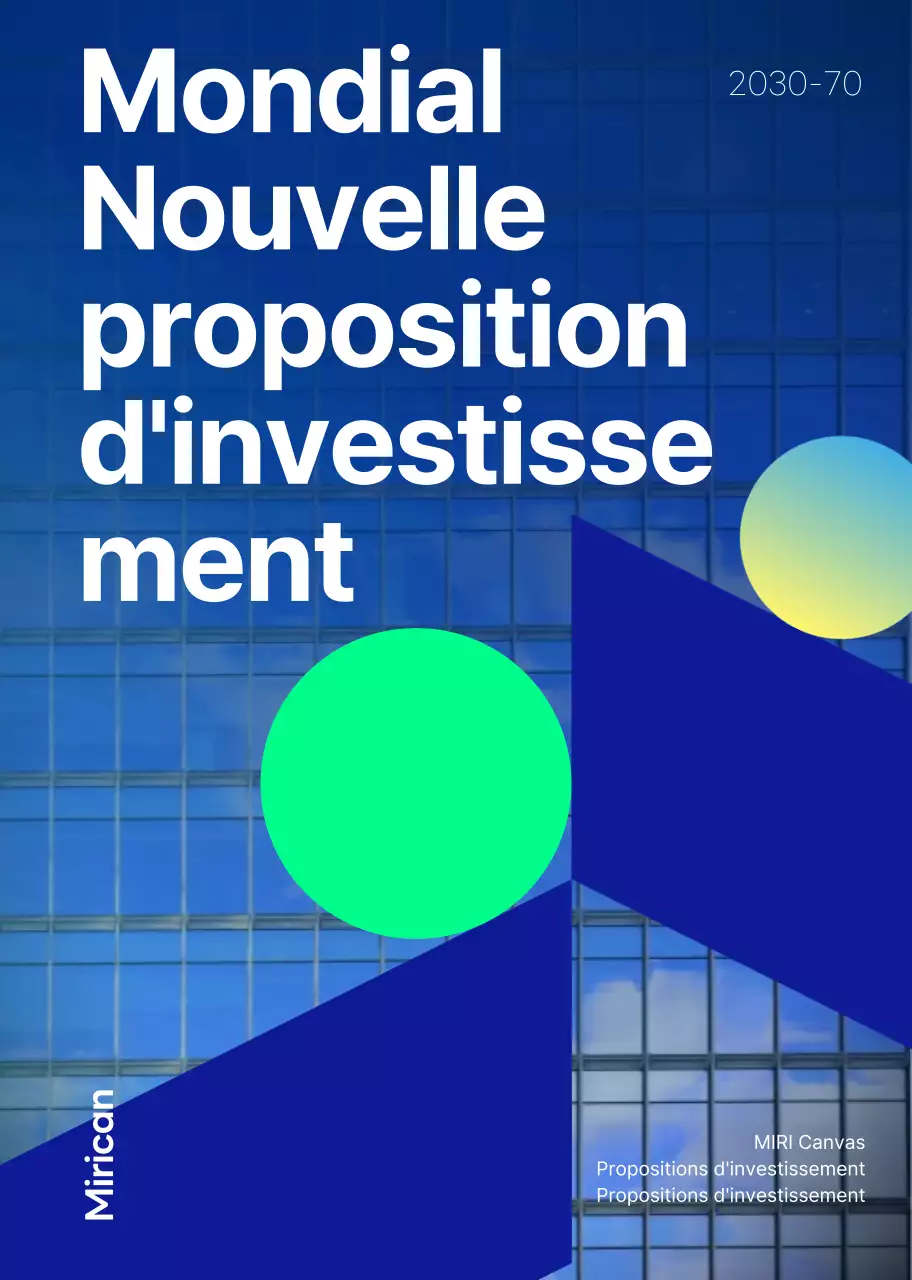 Brochure de proposition d'investissement d'entreprise digne de confiance