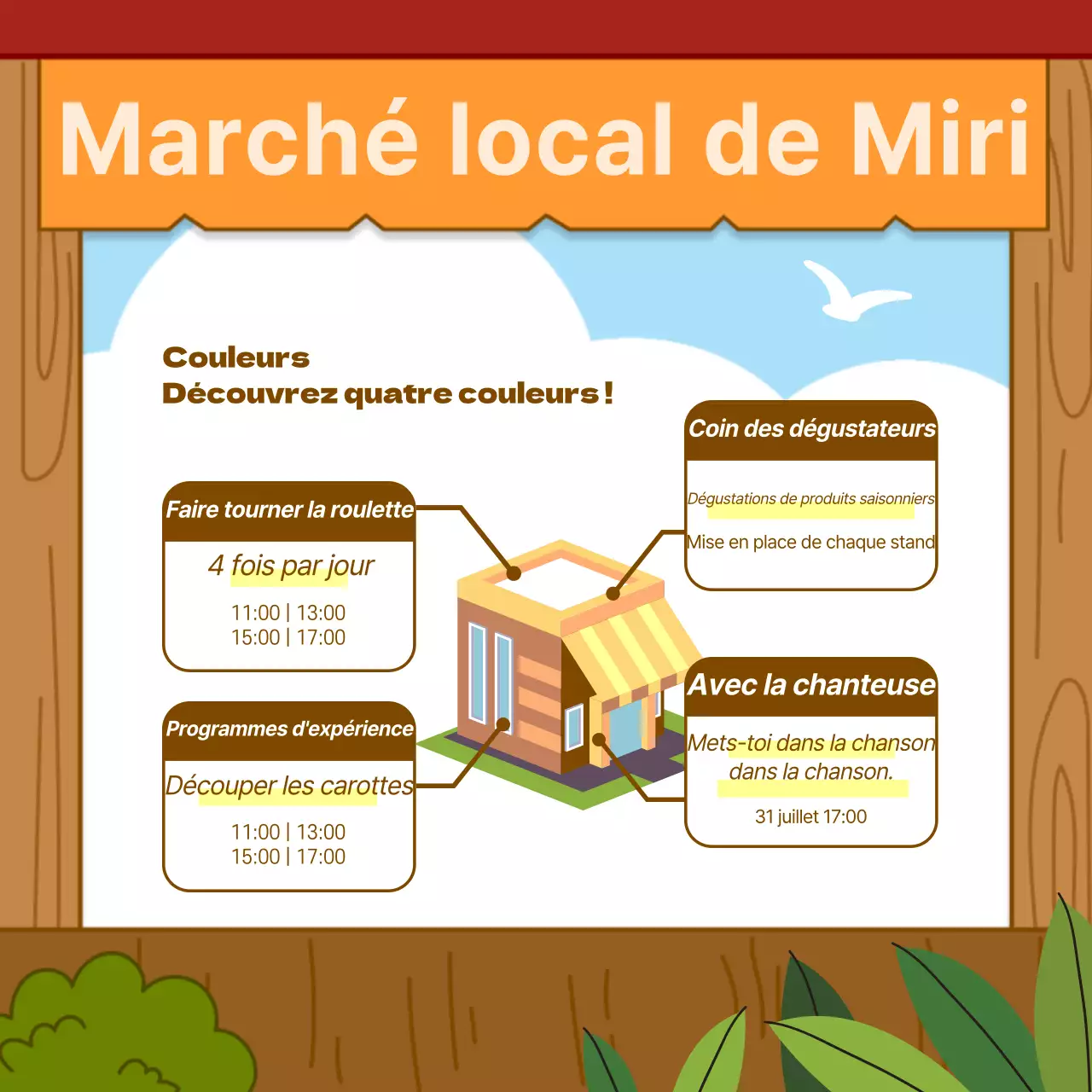 Promouvoir votre marché orange et brun