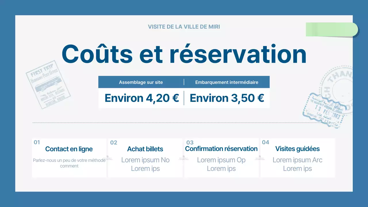 Un guide touristique moderne en bleu clair et bleu marine