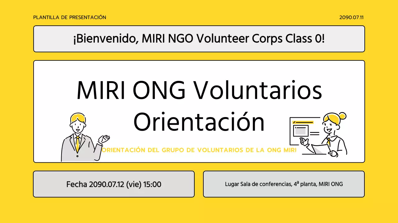 Material de formación sencillo de color amarillo y gris