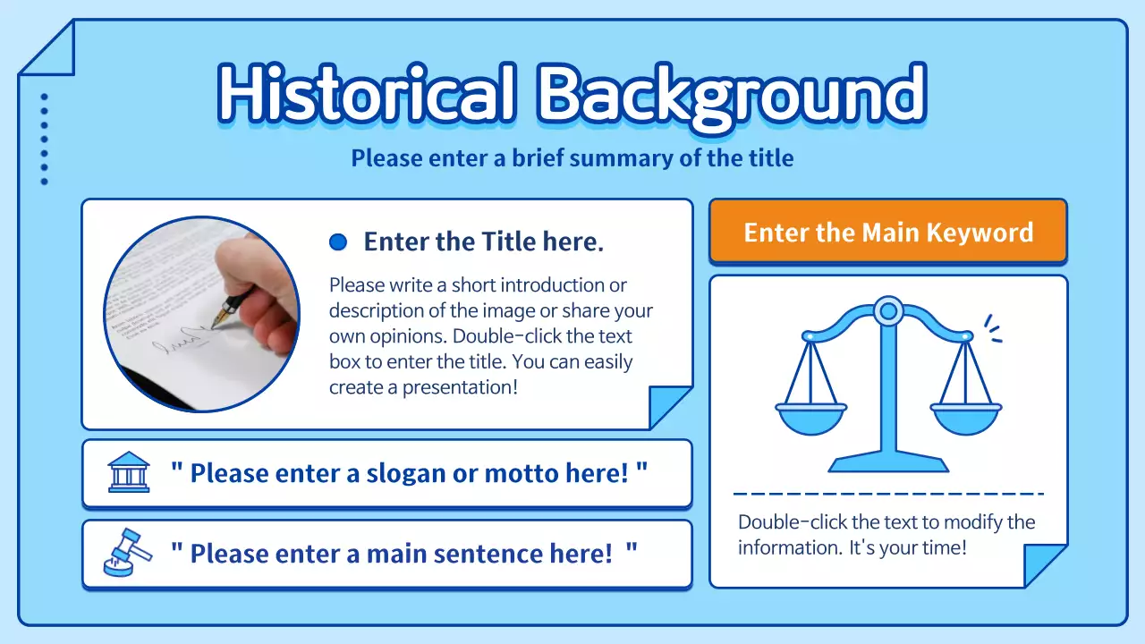 Blue Simple Constitution Course Presentation