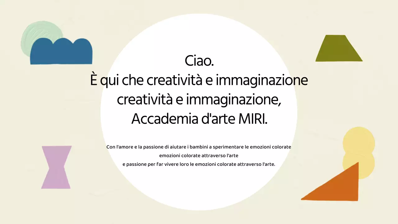 Prospetto di scuola d'arte in stile geometrico in avorio e menta