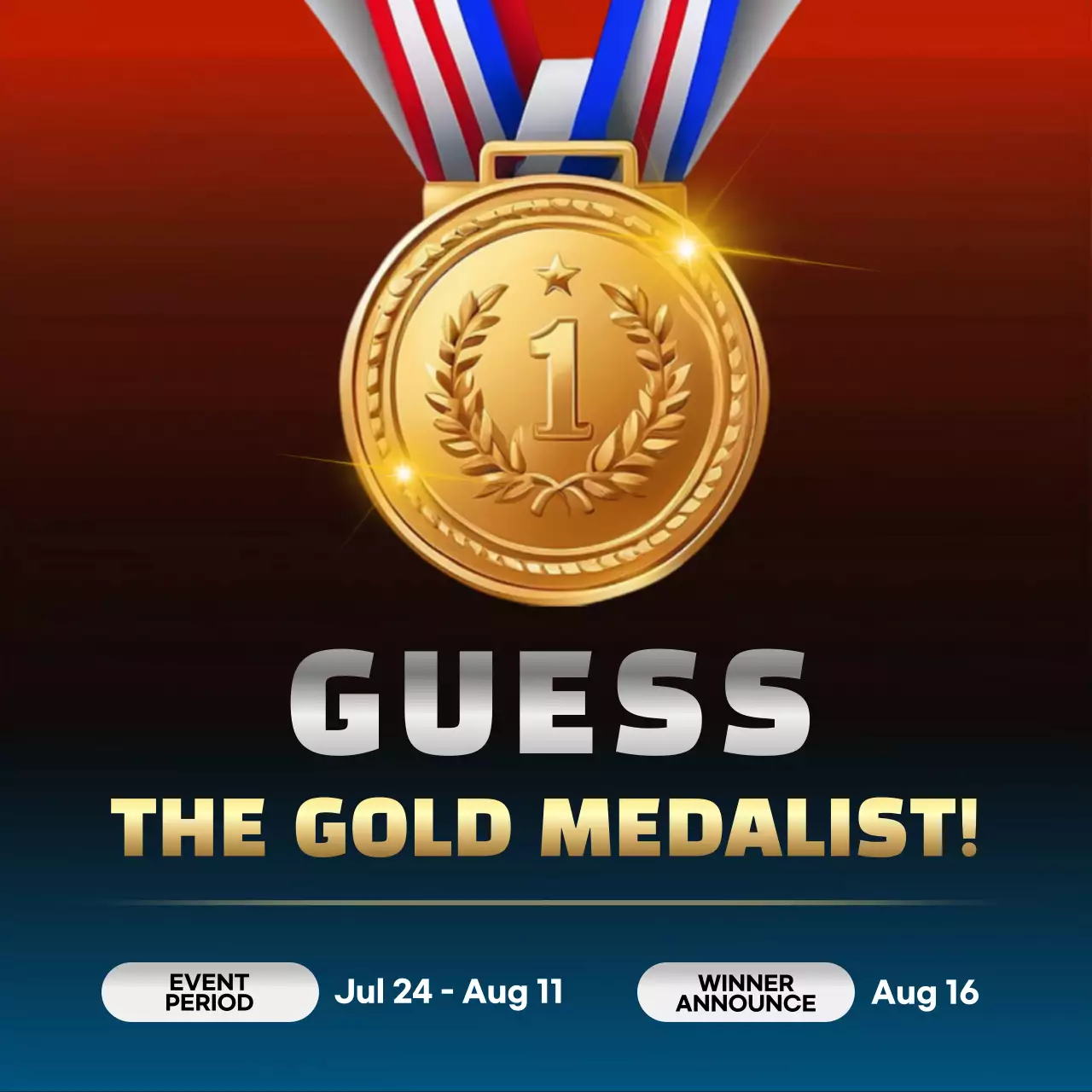 Silver and gold accents Gold medal trivia event ads