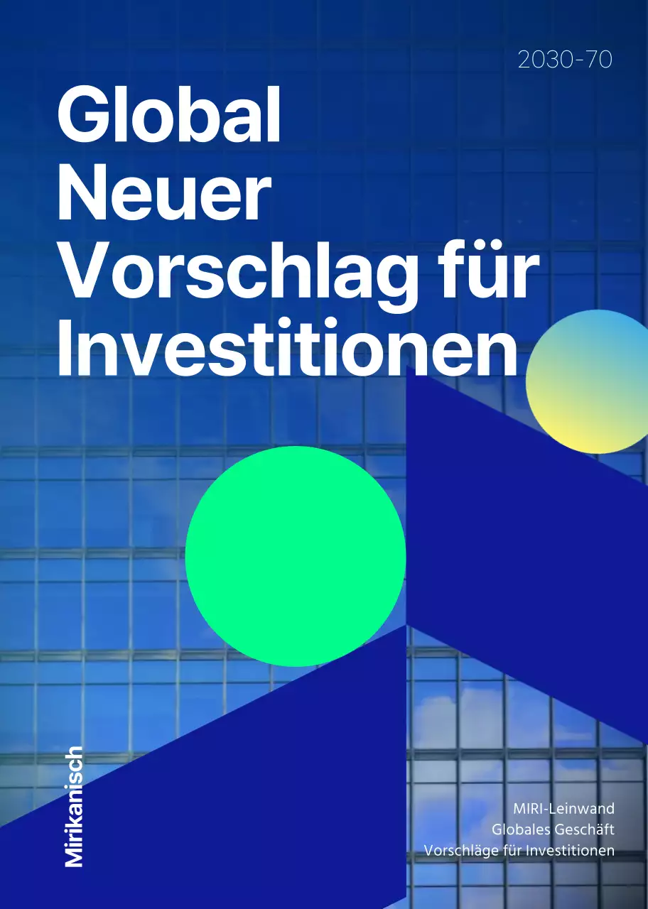 Blaue vertrauenswürdige Broschüre für Investitionsvorschläge von Unternehmen