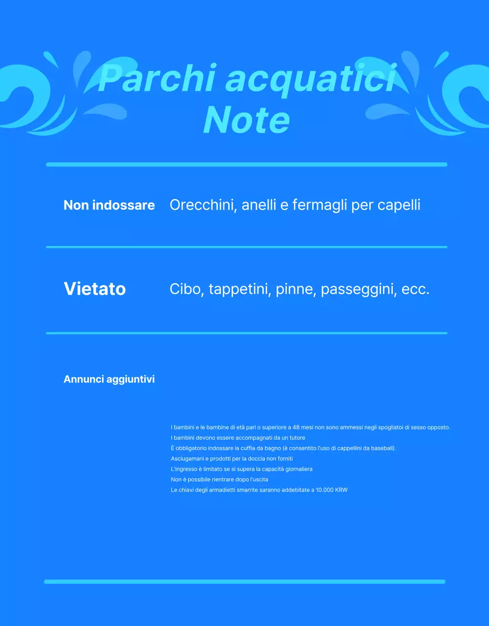 Promuovere il parco acquatico di un hotel di tendenza in blu