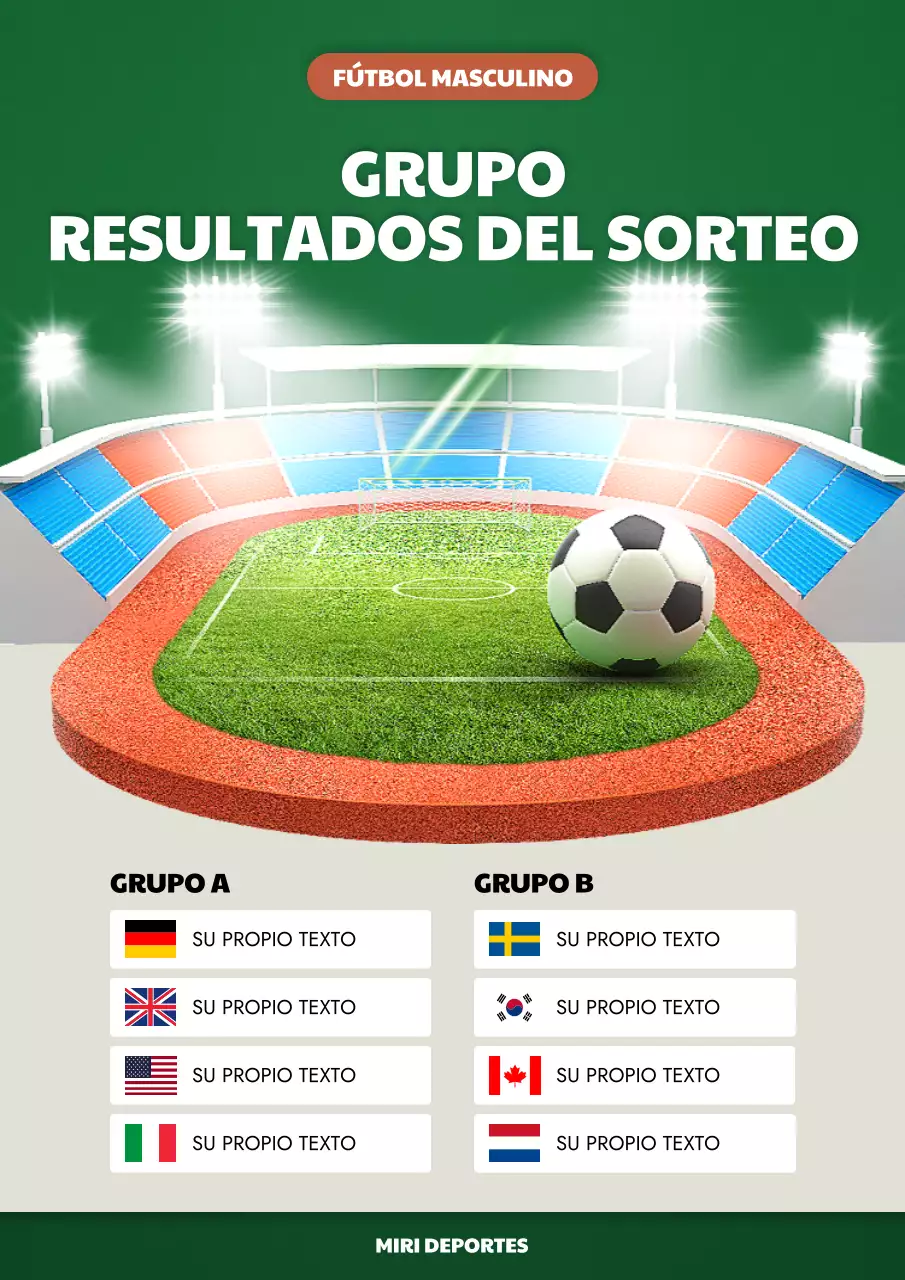 Sobre los resultados del sorteo de un simple partido verde y marrón