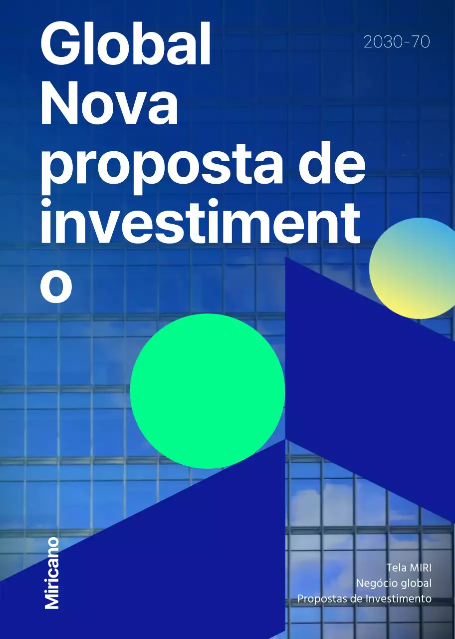Brochura de proposta de investimento empresarial de confiança azul