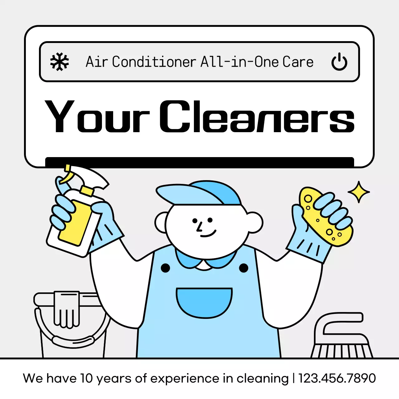 Blue Simple Cleaning Advertisement Social Media Post