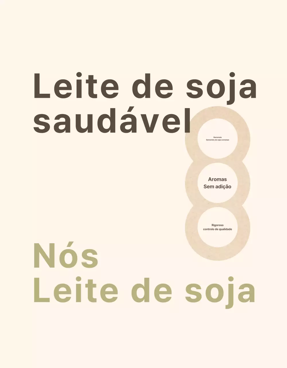 Promoção do leite de soja num estilo moderno em bege e caqui