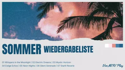 Förderung einer Playlist mit trendigen Styles in Blau und Rosa