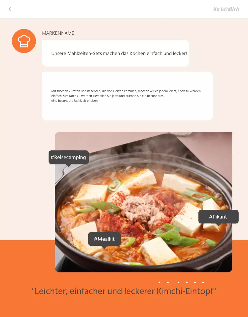 Förderung der orangefarbenen und elfenbeinfarbenen Einführungsseite für Grundnahrungsmittel