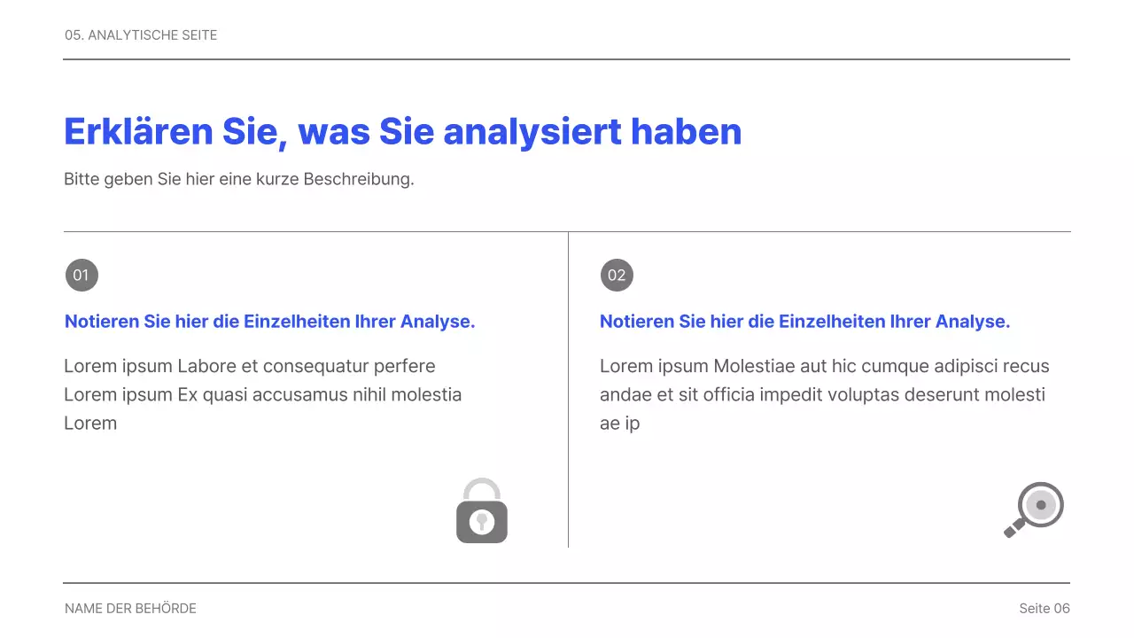 Einfacher druckbarer Unternehmensbericht in Grau und Blau