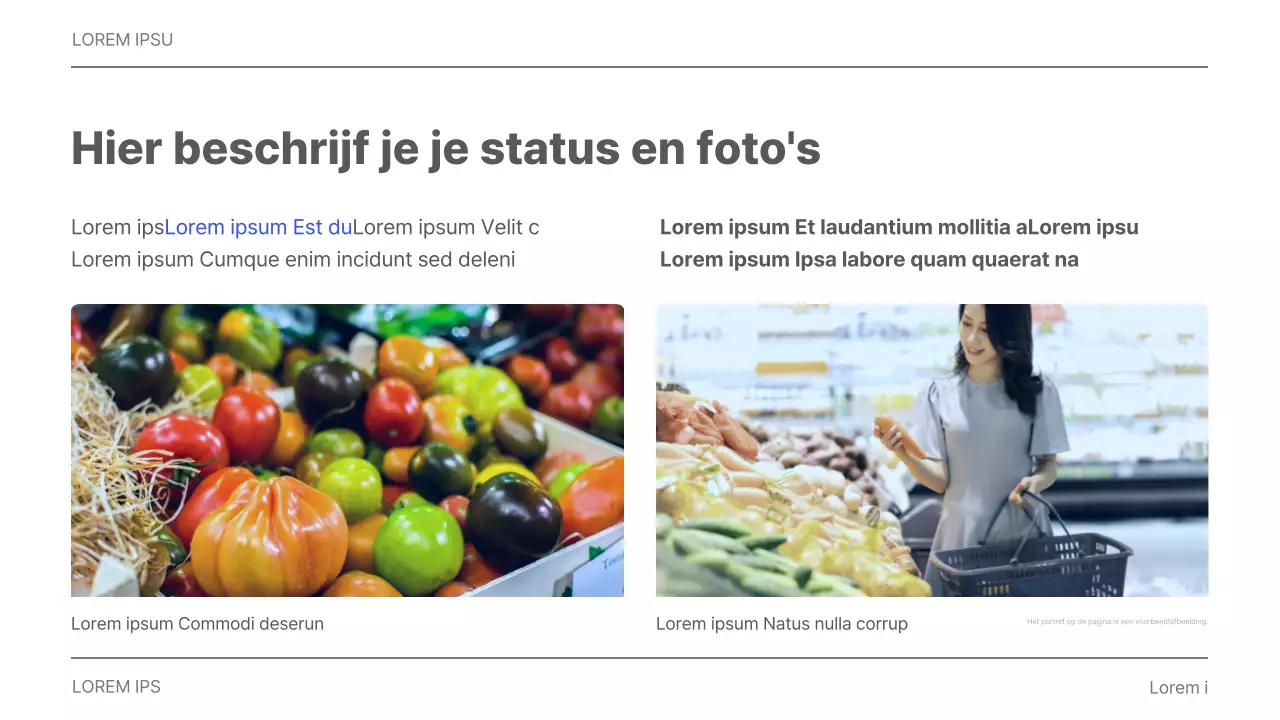 Eenvoudig printbaar bedrijfsrapport in grijs en blauw
