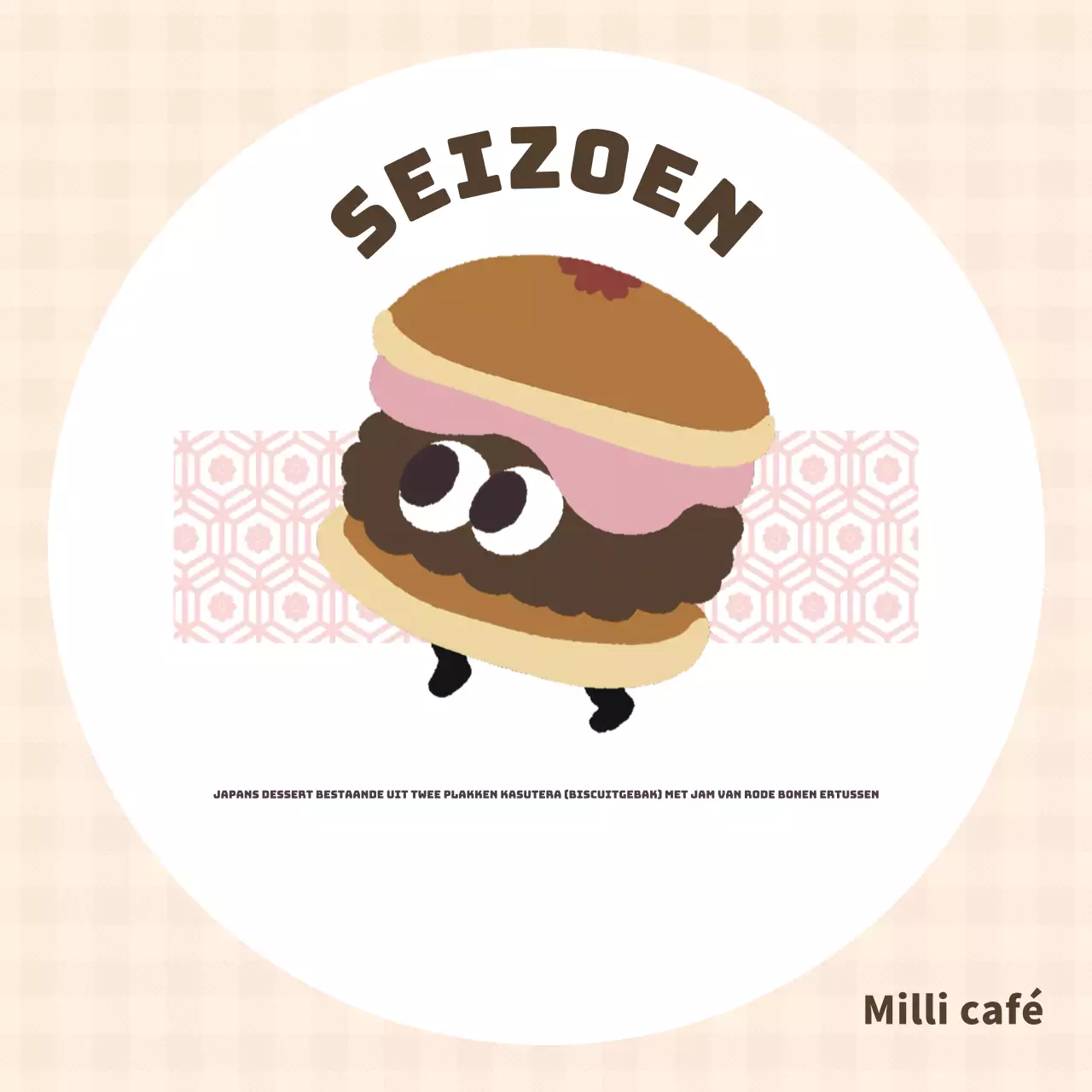 Publiciteit voor mooie roze en ivoorkleurige menu's.