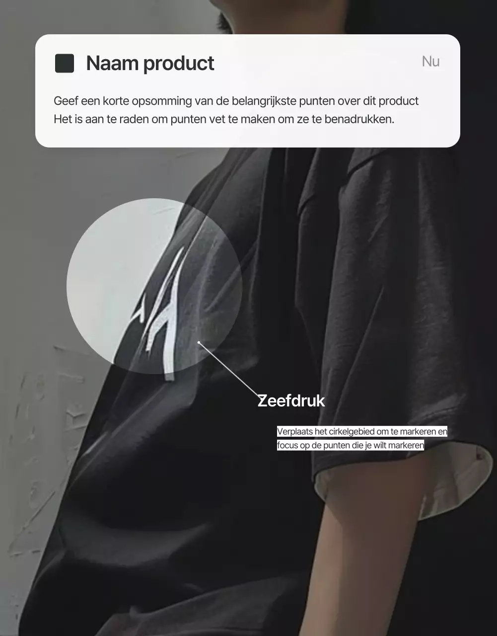 Promoot beschrijvingen en details in een grijs en lichtblauw trendy winkelcentrum