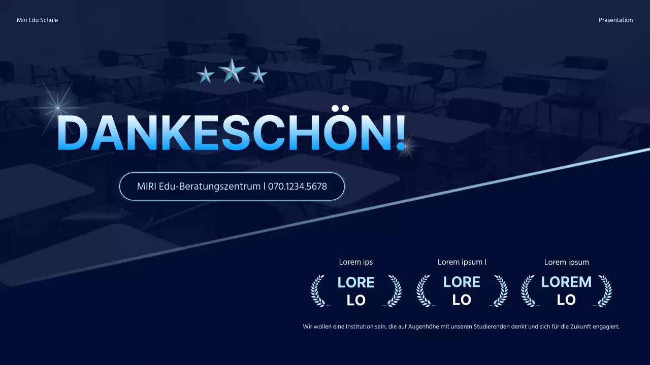 Werben Sie für einen besonderen Vortrag mit einem einfachen Hintergrund mit Farbverlauf in Marineblau