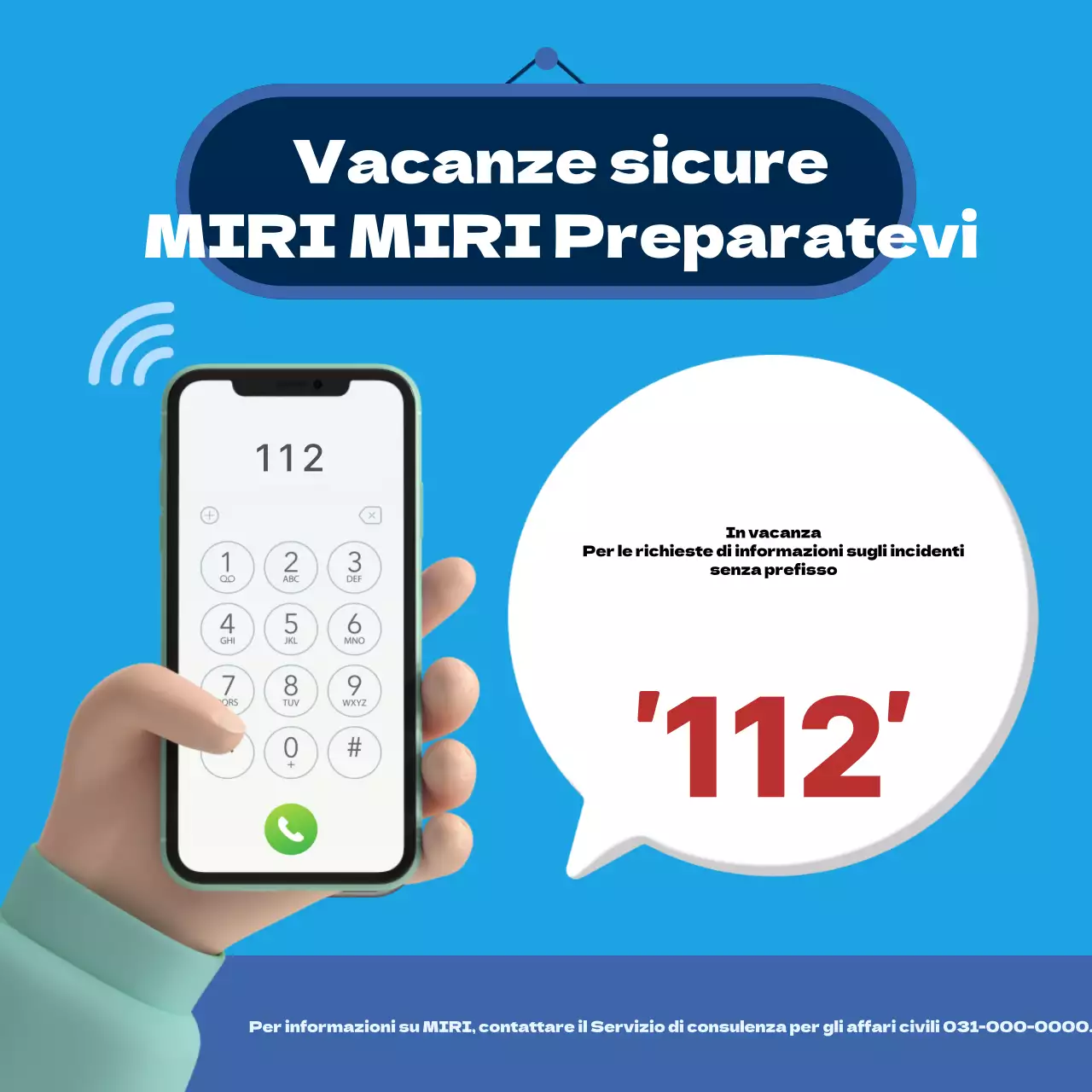 Consigli di sicurezza per le vacanze evidenziati in blu