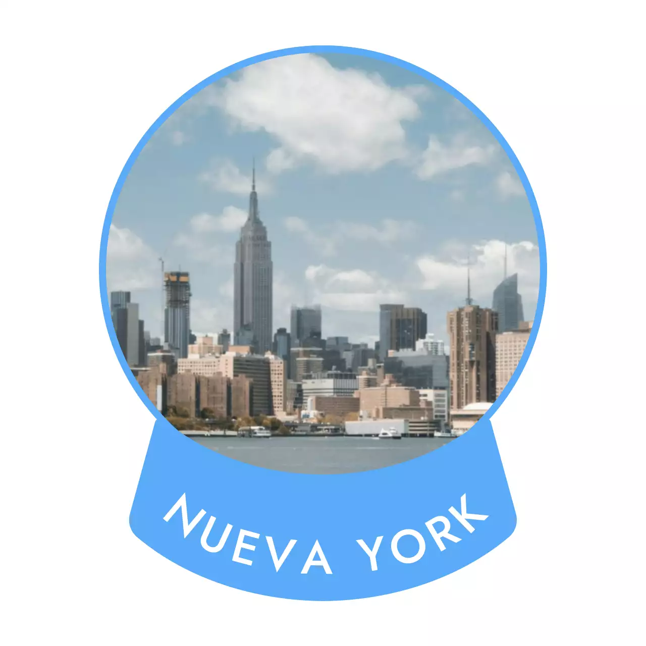 Diseño con una foto de paisaje en un marco de bola de nieve