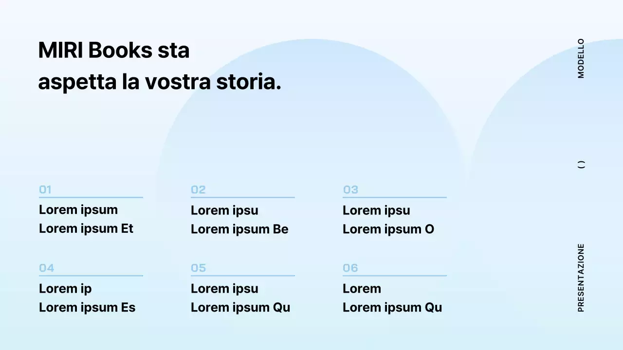 Proposta di libro minimalista in azzurro e menta