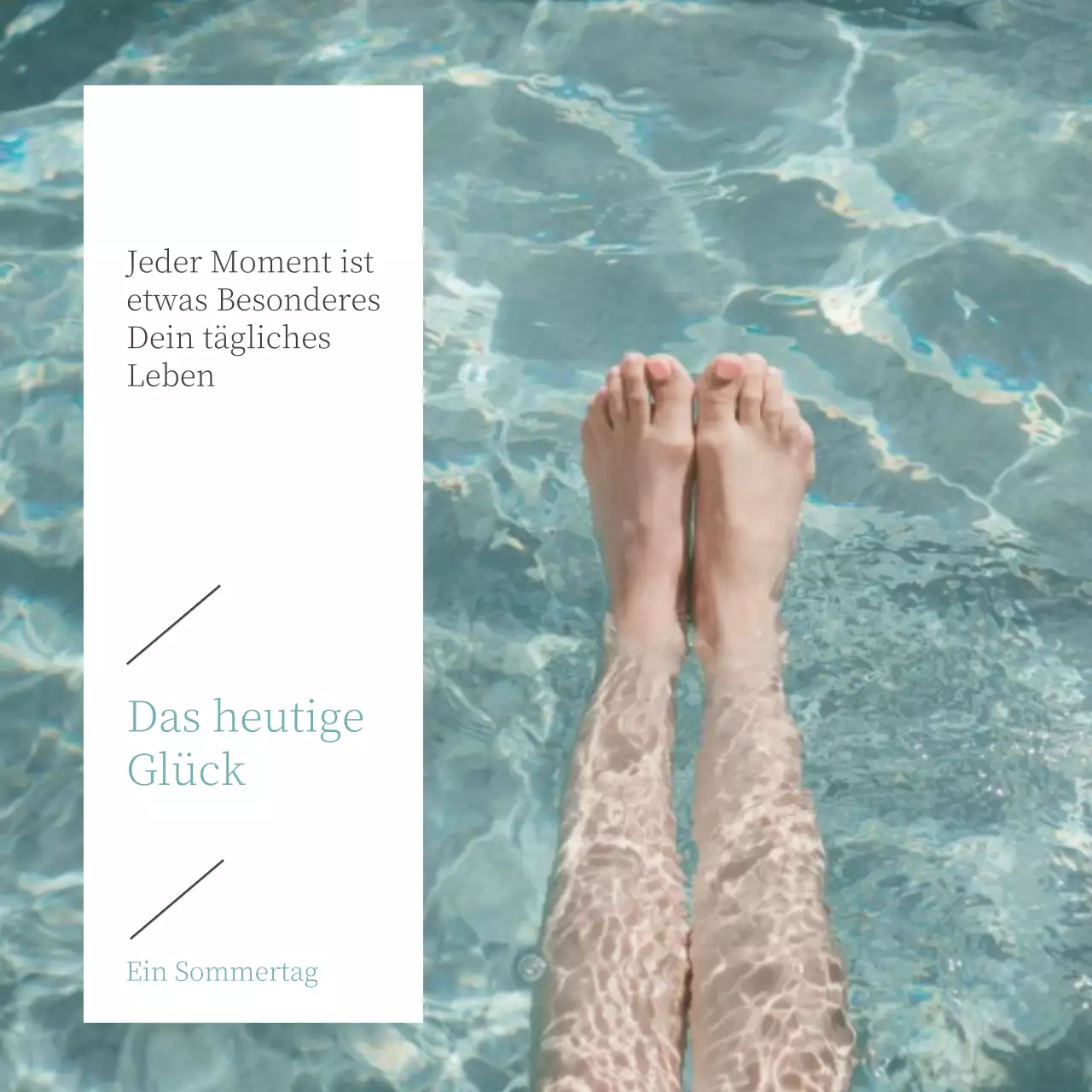 Einfache Social-Media-Anzeige in Hellblau und Weiß