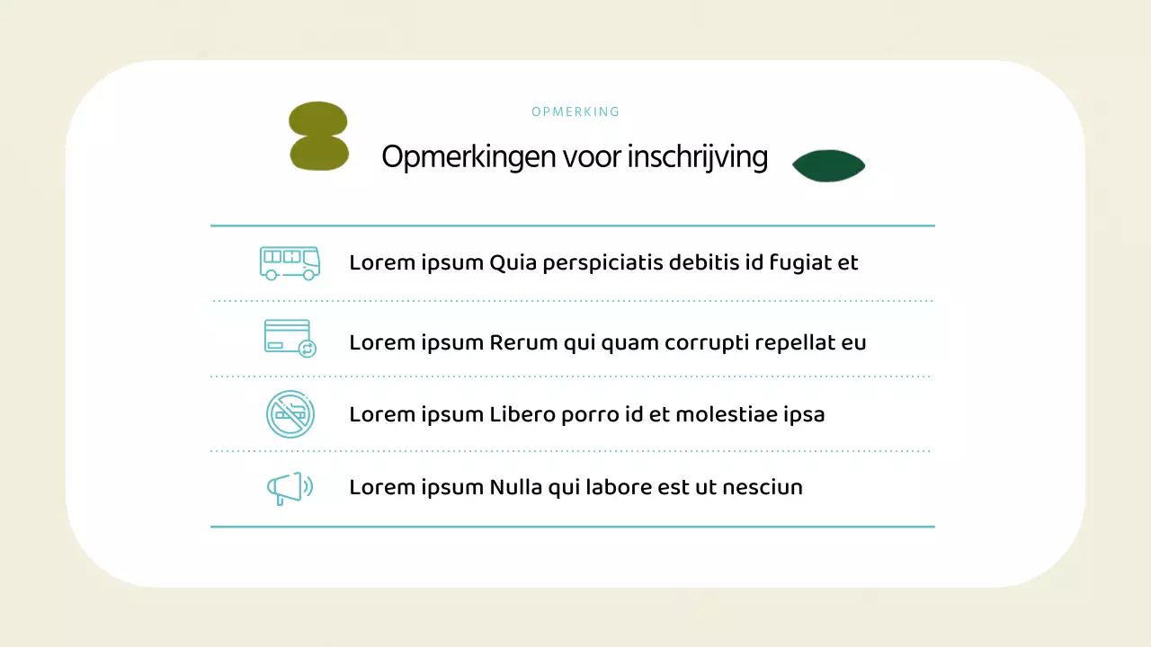 Een kunstschool prospectus in geometrische stijl in ivoor en mint