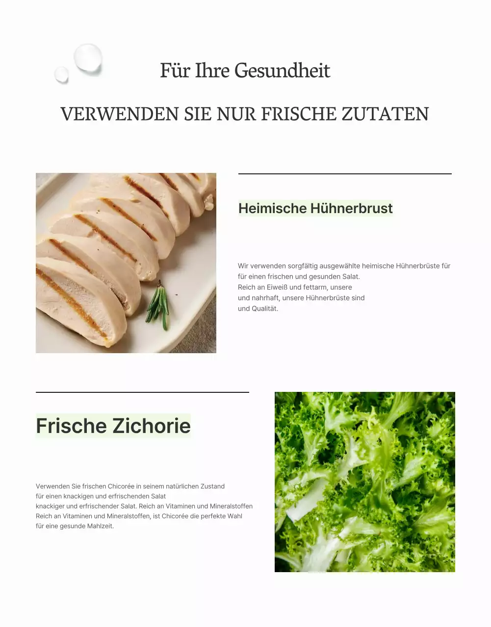 Fördern Sie einen einfachen Salat aus weißen und hellen grünen Bohnen