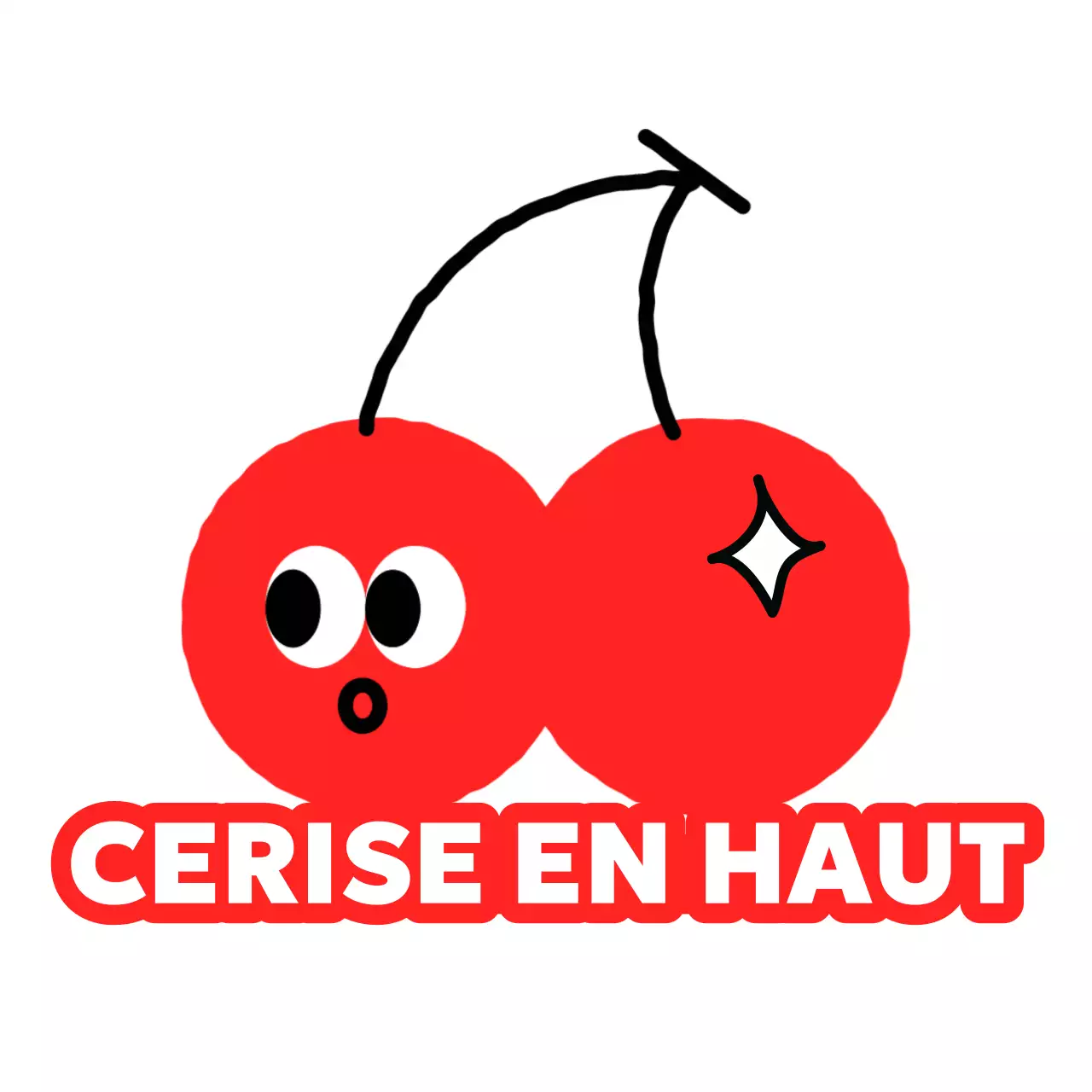 Design kitsch avec des personnages mignons représentant des fruits et des phrases amusantes