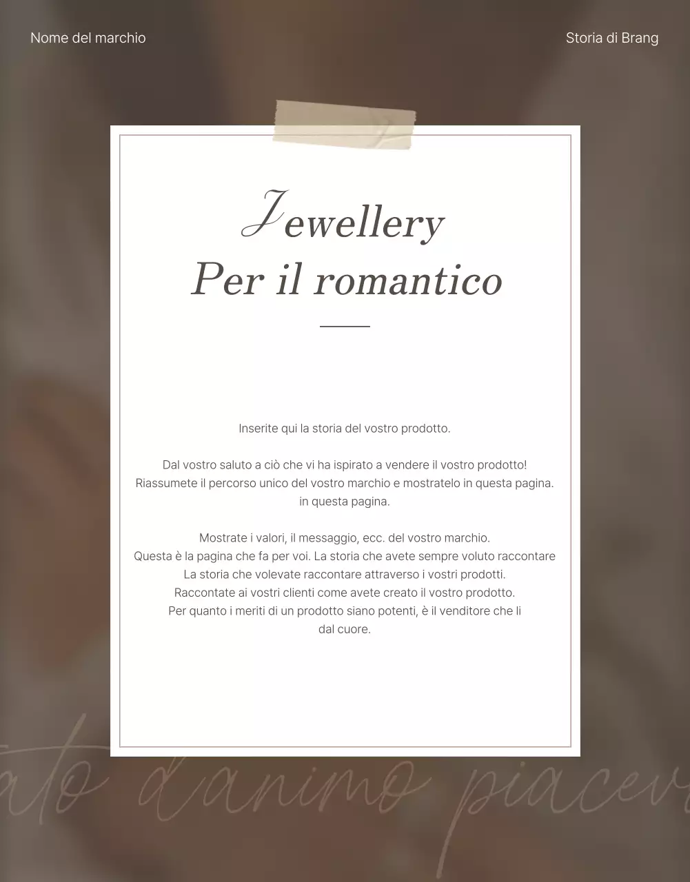 Promuovere una pagina introduttiva di gioielli di tendenza in marrone e beige