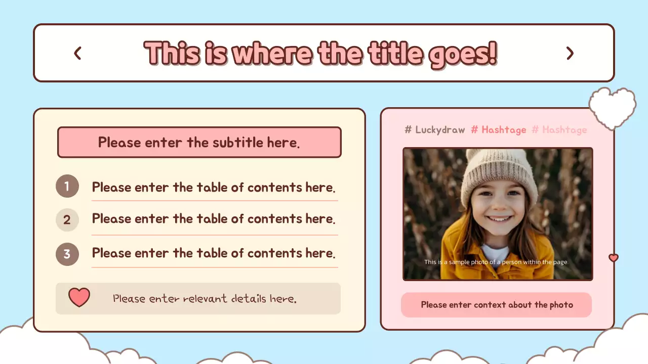 Blue Cute School Welcome Presentation