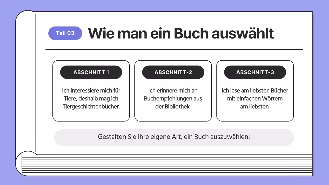 Einfache Lesetrainings in Lila und Schwarz