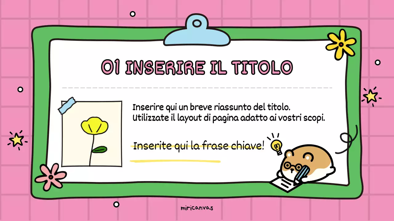 Una simpatica promozione educativa rosa e verde