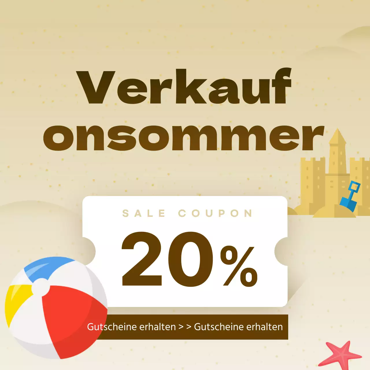 Tropical Summer Sale Guide in Hellblau und Gelb