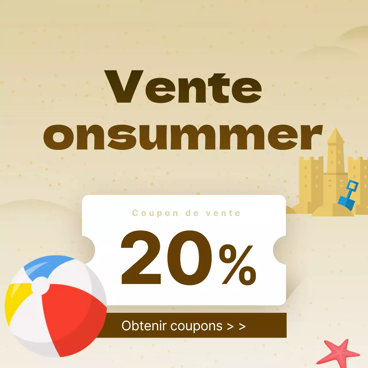 Guide des soldes d'été tropicales en bleu clair et jaune