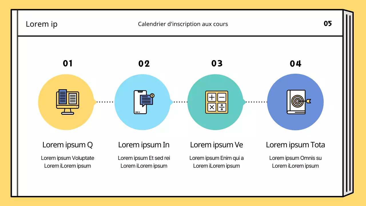 Un plan de cours simple pour les vacances d'été en jaune et bleu