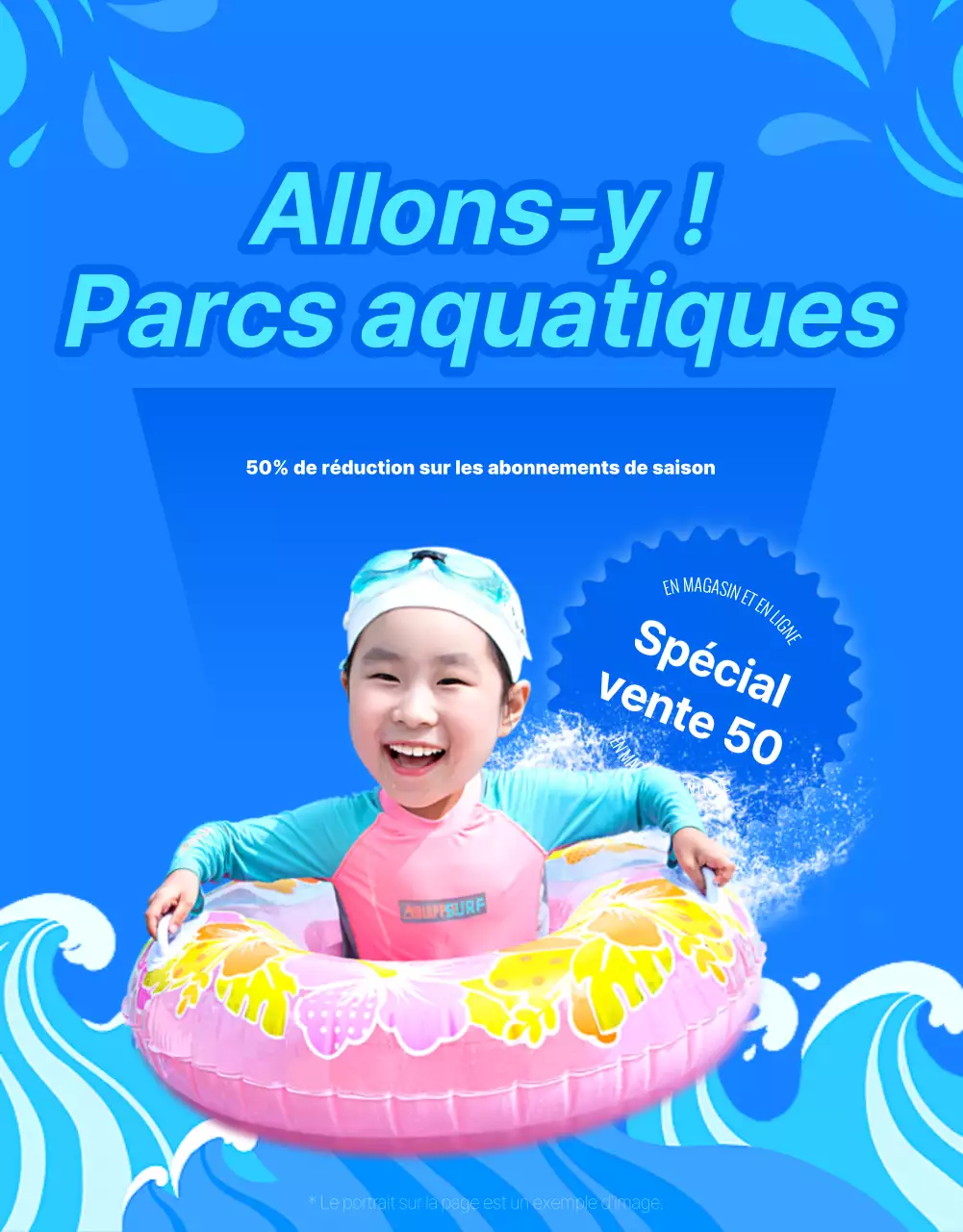 Promouvoir le parc aquatique d'un hôtel branché en bleu