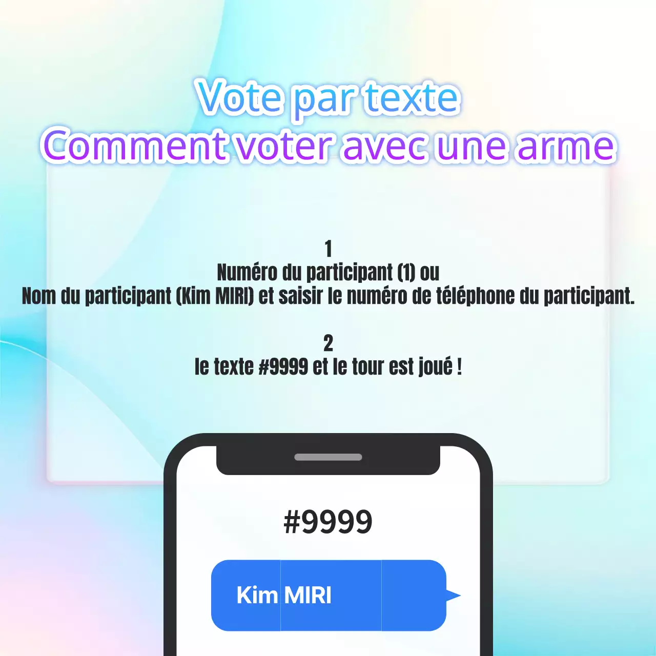 Le vote par texte simple en bleu et en violet a été expliqué