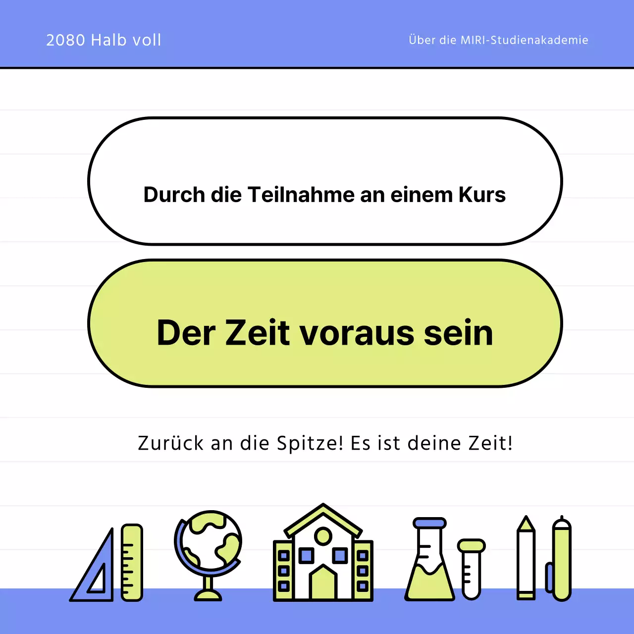 Ein hübscher Schulprospekt in Chartreuse und Hellblau